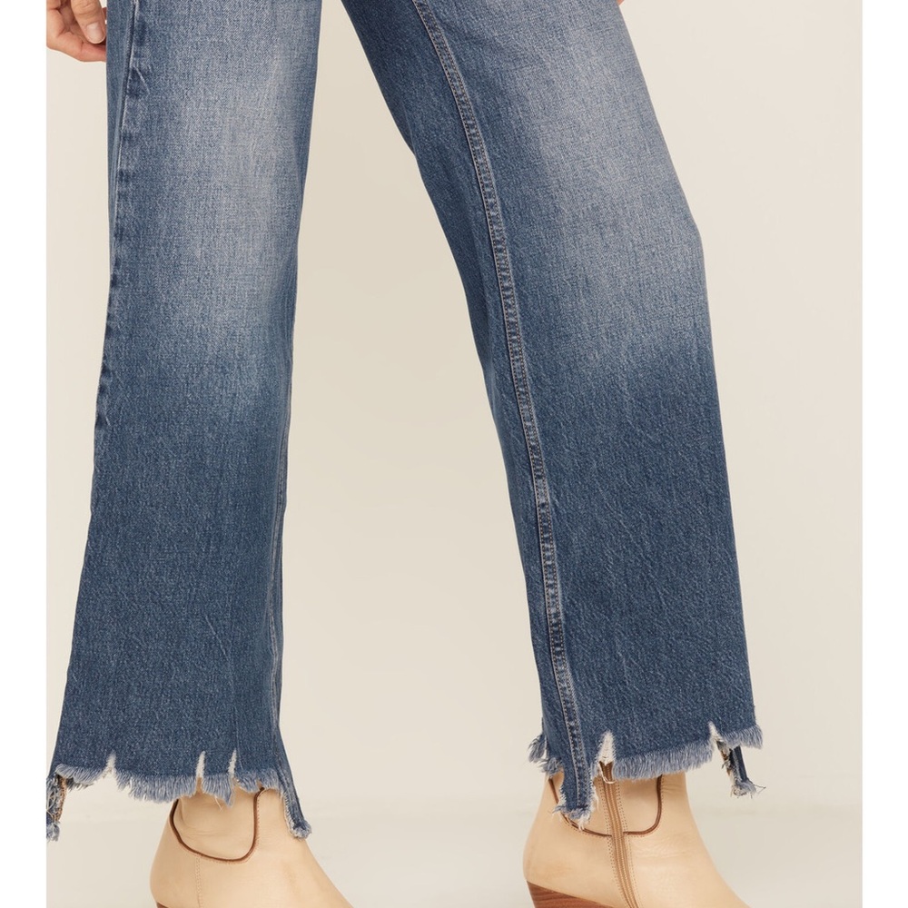 Free People Women's Straight Up Baggy Medium Wash High Rise Jeans #OB1463178 - Picture 3 of 12